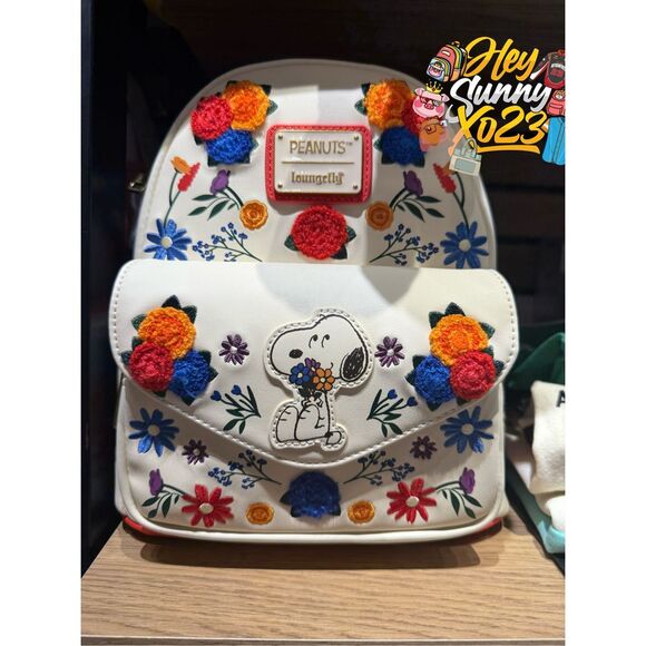 Loungefly Peanuts Snoopy Flowers Embroidered Mini Backpack